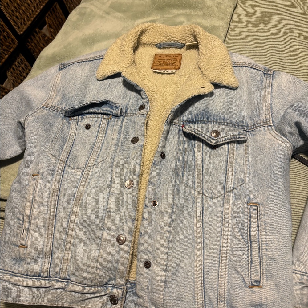 Levi's Cream Sherpa Lined Jacket